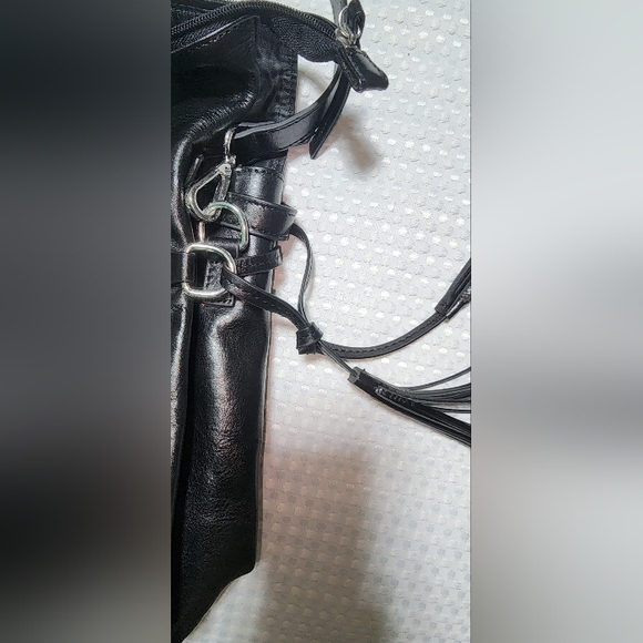 WILSON LEATHER EUC XL BLACK LEATHER BUSINESS TOTE WITH CROSSBODY STRAP - Picture 4 of 13